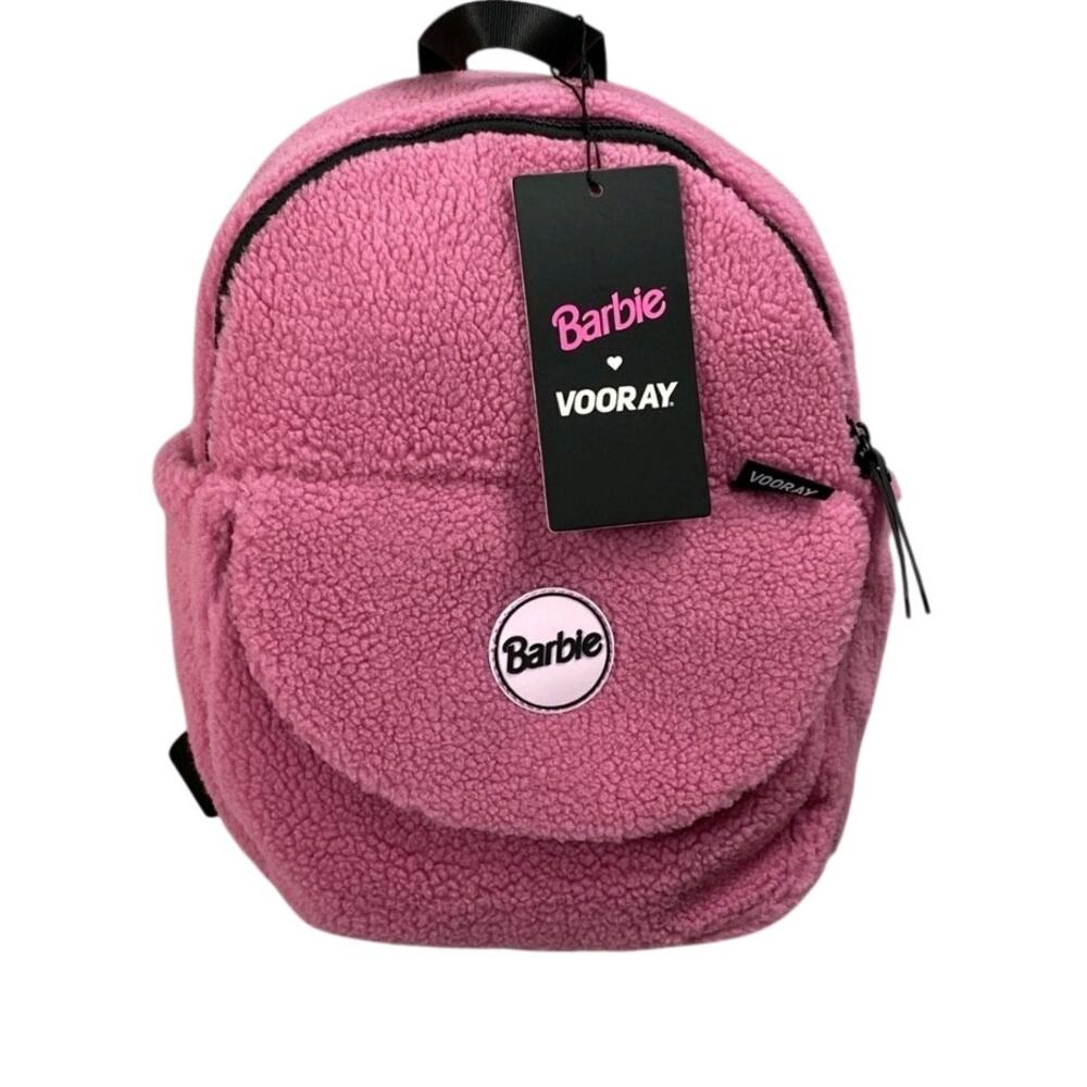 Vooray Barbie Lexi Backpack Pink Sherpa Mini Bag Adjustable Straps NWT NEW